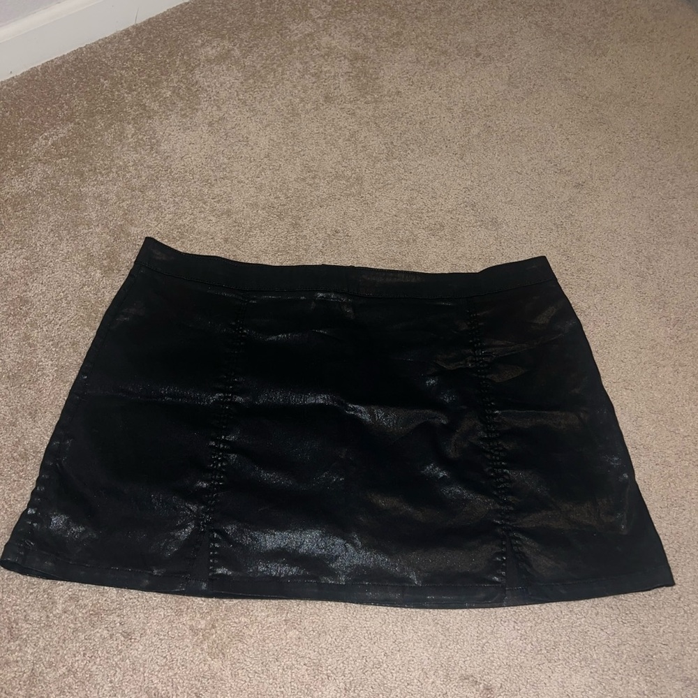ASOS Black Mini Skirt With Slits Size 20 (UK Size 24)